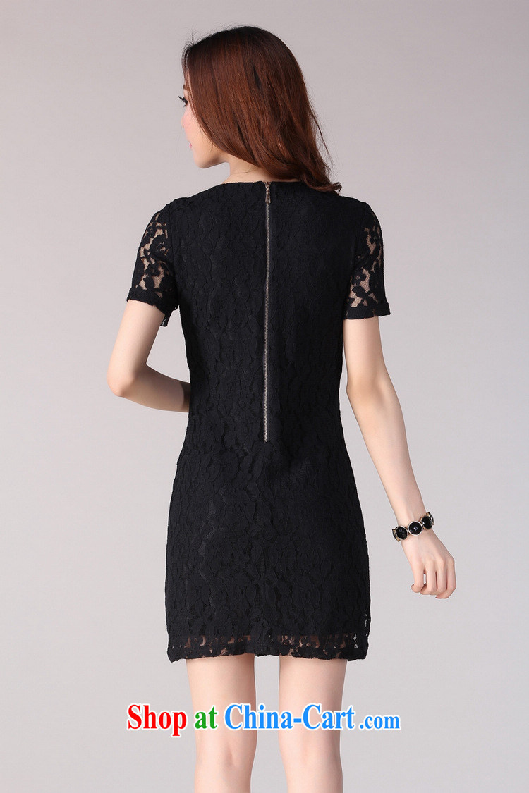 Land is still the Yi, female dress summer 2015 new mm thick Korean commuter style lace short-sleeved dress 2093 black XXXXL pictures, price, brand platters! Elections are good character, the national distribution, so why buy now enjoy more preferential! Health