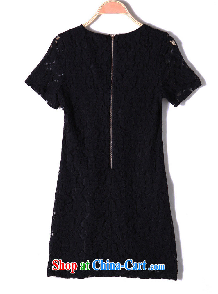 Land is still the Yi, female dress summer 2015 new mm thick Korean commuter style lace short-sleeved dress 2093 black XXXXL pictures, price, brand platters! Elections are good character, the national distribution, so why buy now enjoy more preferential! Health