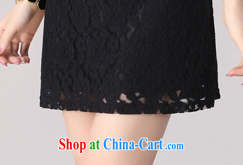 Land is still the Yi, female dress summer 2015 new mm thick Korean commuter style lace short-sleeved dress 2093 black XXXXL pictures, price, brand platters! Elections are good character, the national distribution, so why buy now enjoy more preferential! Health