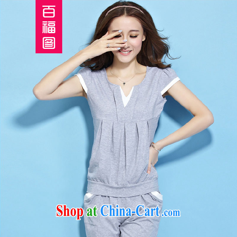 100 Of The 2015 new campaign kit summer Korean version the code short-sleeved Leisure package cool V collar stylish package! High-end custom welcome contrast! Pink XXL, 100 well figure (BAIFUTU), and, on-line shopping