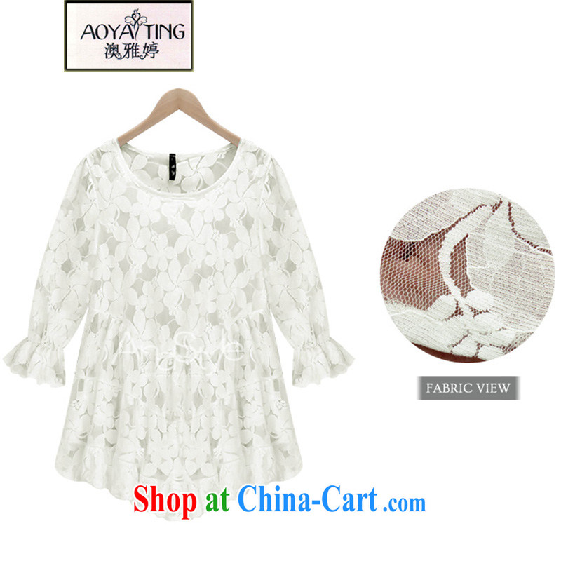 o Ya-ting 2015 Summer in Europe and the fat increase, female lace dresses T shirt T-shirt flows 16 - 02 white 5 XL recommends that you 175 - 200 jack, O Ya-ting (aoyating), online shopping