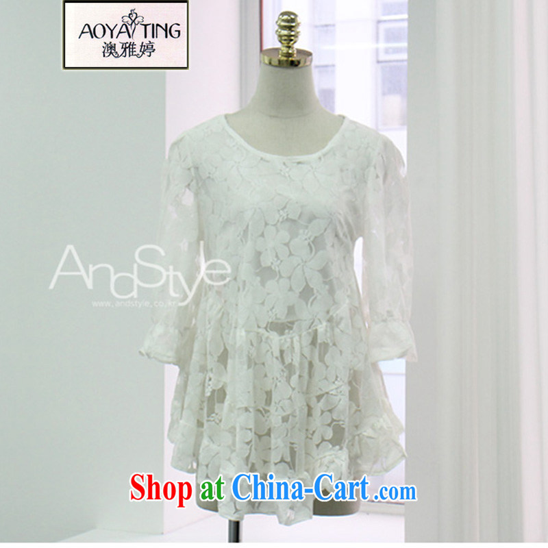 o Ya-ting 2015 Summer in Europe and the fat increase, female lace dresses T shirt T-shirt flows 16 - 02 white 5 XL recommends that you 175 - 200 jack, O Ya-ting (aoyating), online shopping