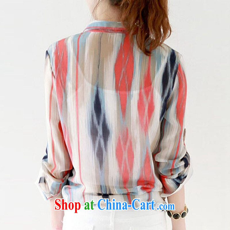 In short, the possible summer 2015 new Korean version thick MM large, loose video thin ice woven stamp shirt sunscreen shirts female J suit 719 3 XL (160 - 190) - in short, people would be (Janrelove), online shopping