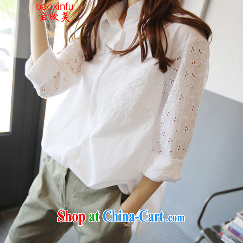 2015 Baoxinfu new Korean Summer Language the fat XL thick MM 200 Jack shirt loose-yi girls 5111 white XXXL (160 - 200 ) jack, Baoxinfu, shopping on the Internet