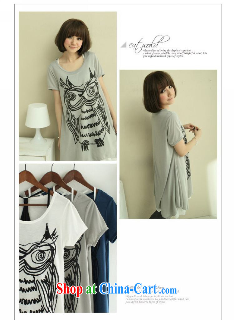 The sum 2015 summer female Korean loose the code owl stamp duty is not rules, with two-piece round-collar, long T pension white are code pictures, price, brand platters! Elections are good character, the national distribution, so why buy now enjoy more preferential! Health