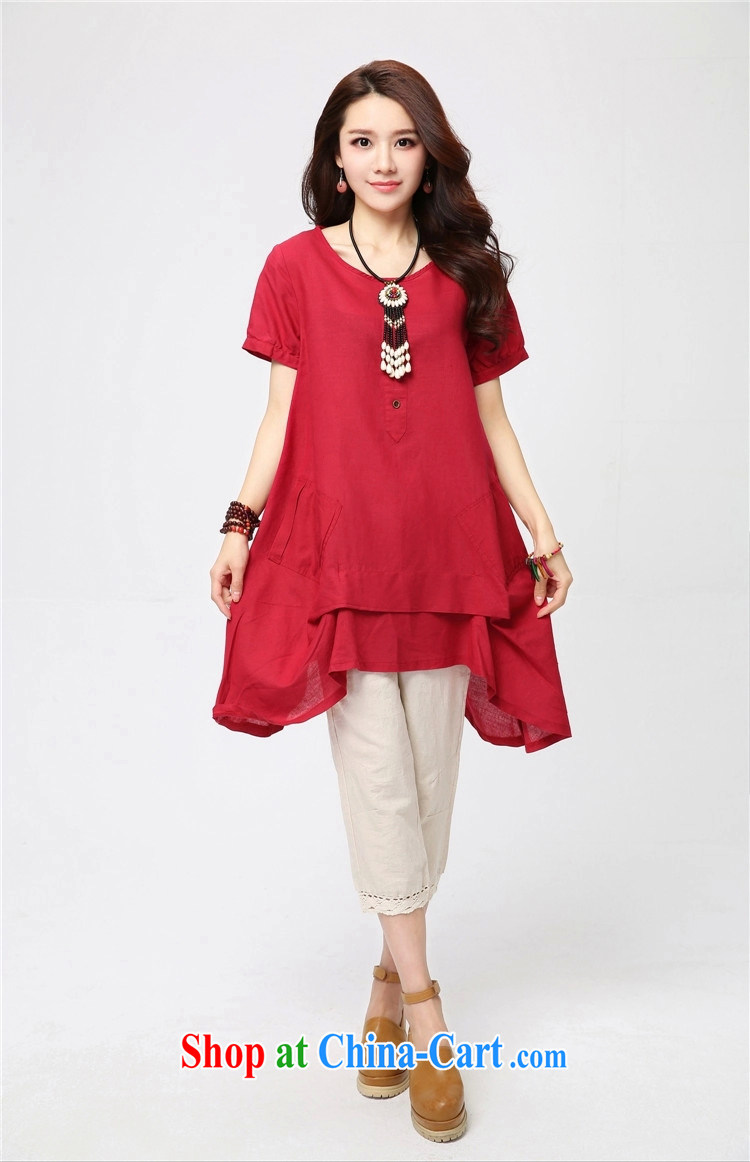 Cherry, Butterfly Spring 2015 new, larger female solid-colored round-collar short-sleeve dresses Korean liberal coin stitching art van characteristics, with red XXL pictures, price, brand platters! Elections are good character, the national distribution, so why buy now enjoy more preferential! Health