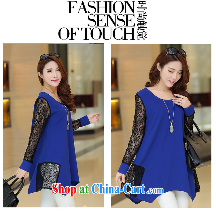 Yi Li Xuan 2015 summer European lace stitching long-sleeved loose thick MM long, snow-woven shirts female black XXXXXL pictures, price, brand platters! Elections are good character, the national distribution, so why buy now enjoy more preferential! Health