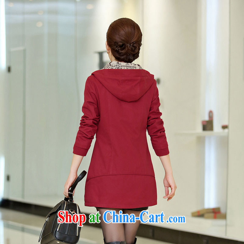 A pleasant, year, older women 2015 spring new long-sleeved cap large, relaxed mom with wind jacket ybl 508 wine red 4 XL, and relaxing, and, on-line shopping