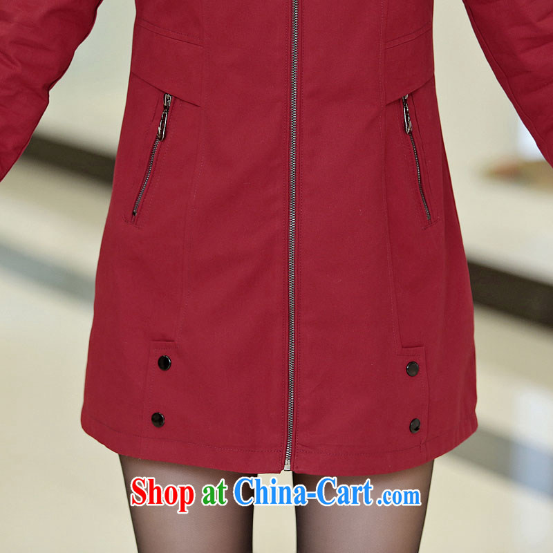 A pleasant, year, older women 2015 spring new long-sleeved cap large, relaxed mom with wind jacket ybl 508 wine red 4 XL, and relaxing, and, on-line shopping