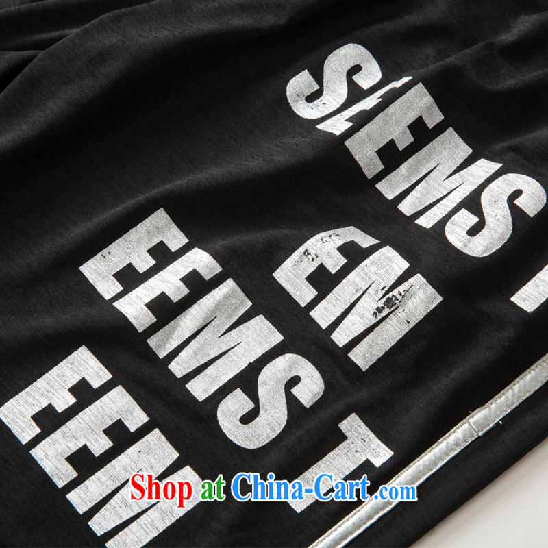 Eternal show the code female 7 pants pants in thick sister 2015 spring and summer fat people graphics thin new, indeed the XL stylish letter stamp leisure pants black 4 XL, eternal, and the show, and online shopping