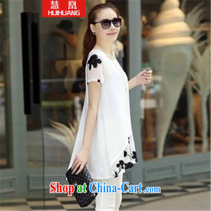 Emily for 2015 short-sleeved clothes snow woven shirts thick MM larger women's clothing dresses white XXL, Emily for (HUIHUANG), and, on-line shopping