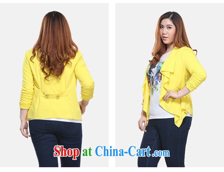 Slim Li-su 2015 spring new, larger female Korean Beauty 7 cuffs shawl cardigan shirt Q 7030 yellow 4 XL pictures, price, brand platters! Elections are good character, the national distribution, so why buy now enjoy more preferential! Health