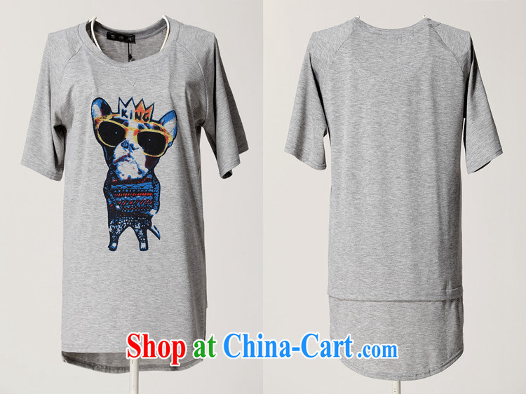 The delivery package as soon as possible by the obesity mm larger T shirts 2015 new summer leisure Korean Super Q stamp short-sleeved T-shirt and comfortable cotton T gray 5 XL approximately 165 - 190 Jack pictures, price, brand platters! Elections are good character, the national distribution, so why buy now enjoy more preferential! Health
