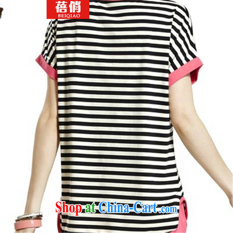 Mrs Ingrid Yeung, 2015 campaign kit short-sleeved striped female summer maximum code bat sleeves Leisure package graphics thin female peach XXXL, Mrs Ingrid, (BEIQIAO), and, on-line shopping