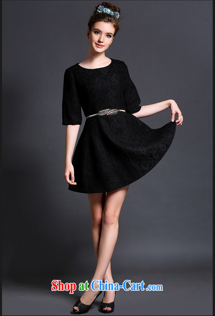 Connie's dream in Europe and high-end lace dresses and indeed increase, female 200 Jack 2015 new summer elegance video thin skirt with belt loop G 629 black XXXXXL pictures, price, brand platters! Elections are good character, the national distribution, so why buy now enjoy more preferential! Health