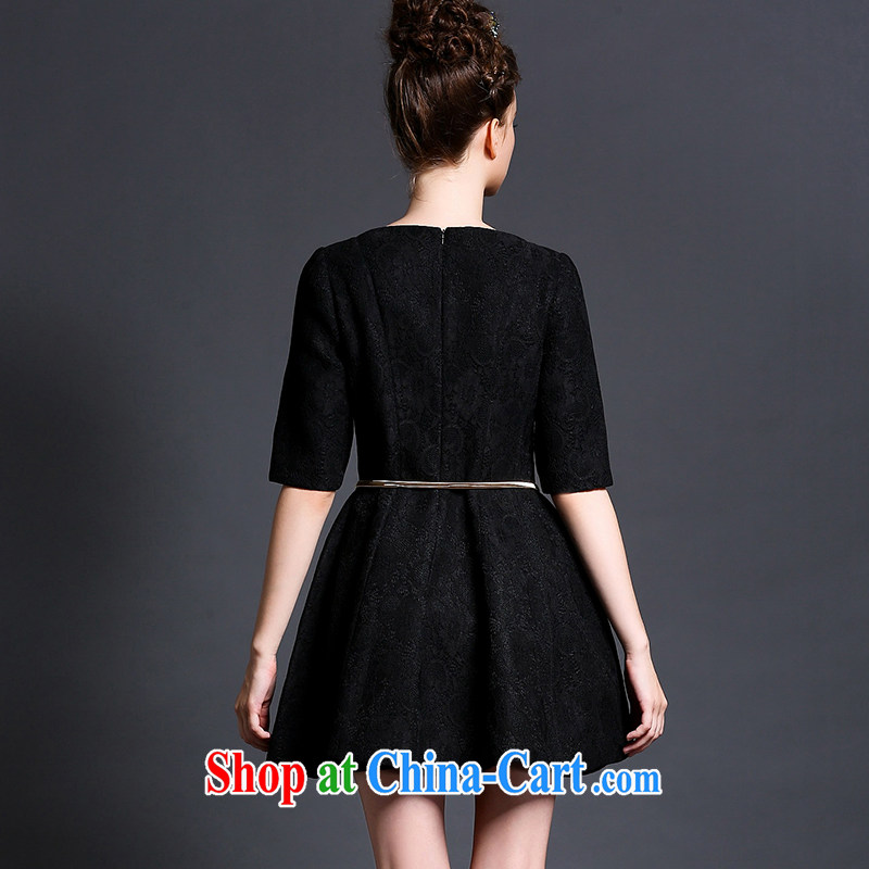 Connie's dream European and American high-end lace dresses and indeed increase, female 200 Jack 2015 new summer elegance video thin skirt with belt loop G 629 black XXXXXL, Anne's dream, and shopping on the Internet