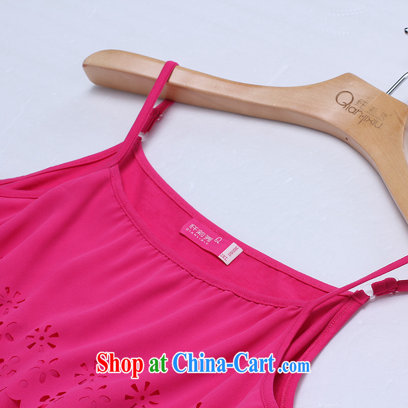 Slim Li-su 2015 new flouncing graphics thin sweet solid strap vest Q 7908 black 3 XL, slim Li-su, online shopping