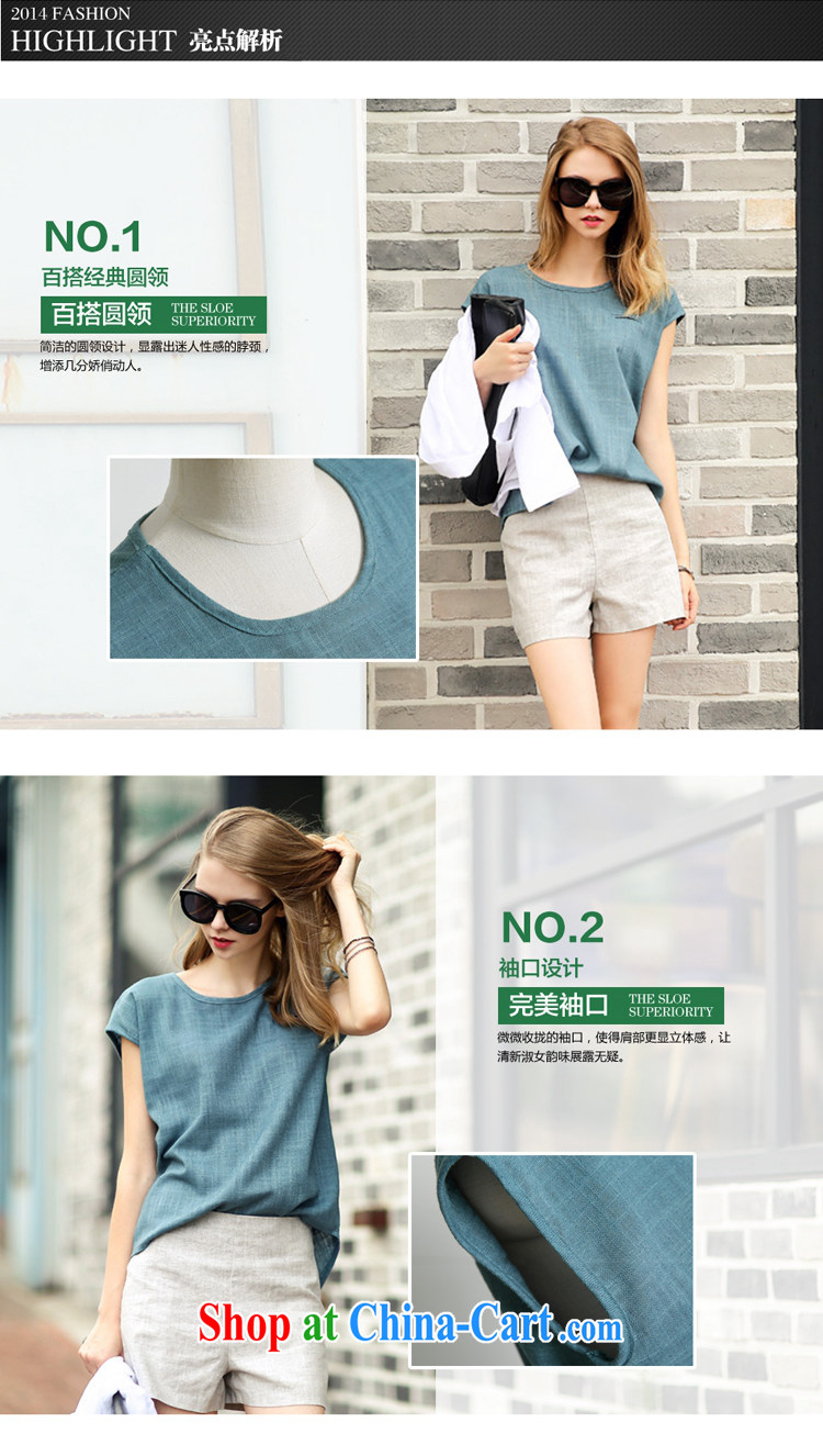The YILISA Code women 2015 new linen and Leisure package summer short-sleeved T-shirt fashion in Europe and high waist graphics thin shorts Y 580 Peacock Blue + gray shorts XXXL pictures, price, brand platters! Elections are good character, the national distribution, so why buy now enjoy more preferential! Health