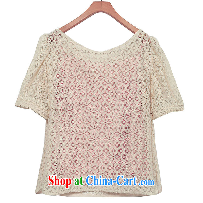 Terrace, Western Europe and the United States, the female loose short-sleeved Openwork lace T-shirt girls 2015 new girls and women T-shirt m White 3XL 150 - 165 jack, 1000 field and the United States, and, on-line shopping