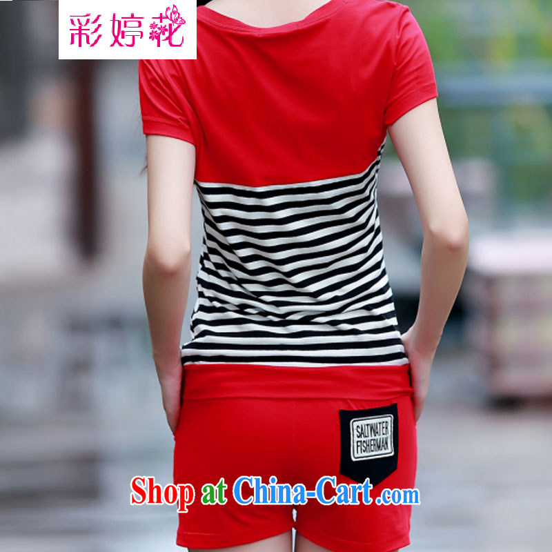 An MMS-ting spent 2015 summer new Korean women with large, stylish shorts sportswear Leisure package cotton two-piece 195 red XXXL, Choi Ting (caitinghua), online shopping