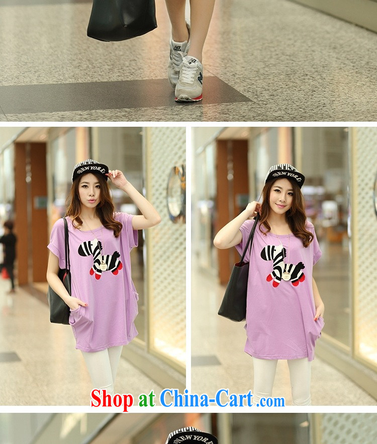 In short * 2015 girls summer new 930,826 embroidered zebra larger female thick sister thick MM female T shirt T-shirt purple are code pictures, price, brand platters! Elections are good character, the national distribution, so why buy now enjoy more preferential! Health