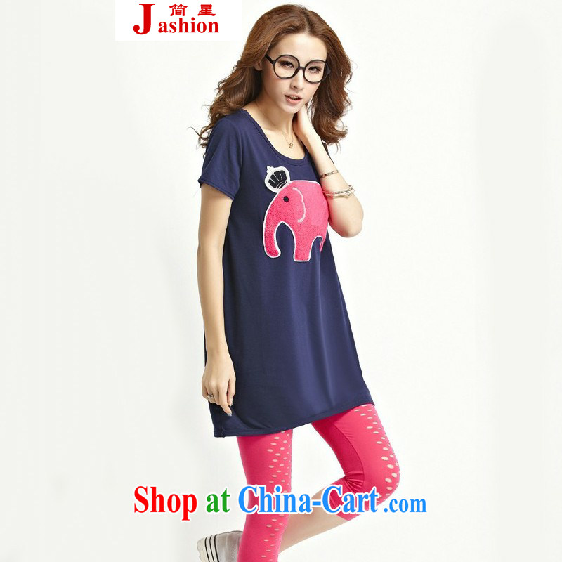 In short * 2015 girls summer new 929,426 lovely elephant figure larger female thick sister thick MM female T-shirt T-shirt by red are code, in short, that, on-line shopping