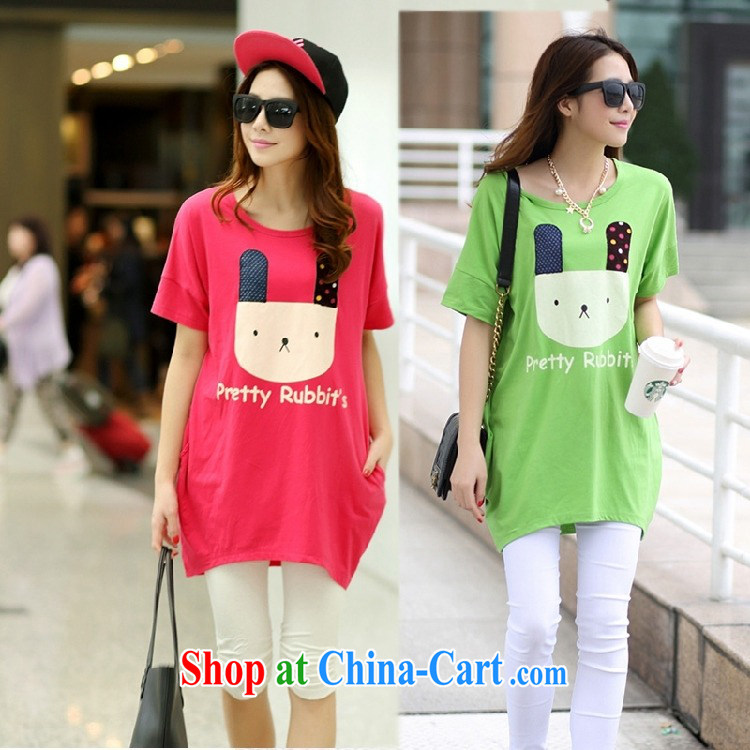 In short * 2015 girls summer new 930,726 put the rabbit, female fat sister thick MM female T shirt T-shirt rose red are code pictures, price, brand platters! Elections are good character, the national distribution, so why buy now enjoy more preferential! Health