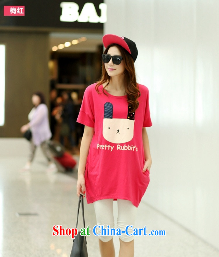 In short * 2015 girls summer new 930,726 put the rabbit, female fat sister thick MM female T shirt T-shirt rose red are code pictures, price, brand platters! Elections are good character, the national distribution, so why buy now enjoy more preferential! Health