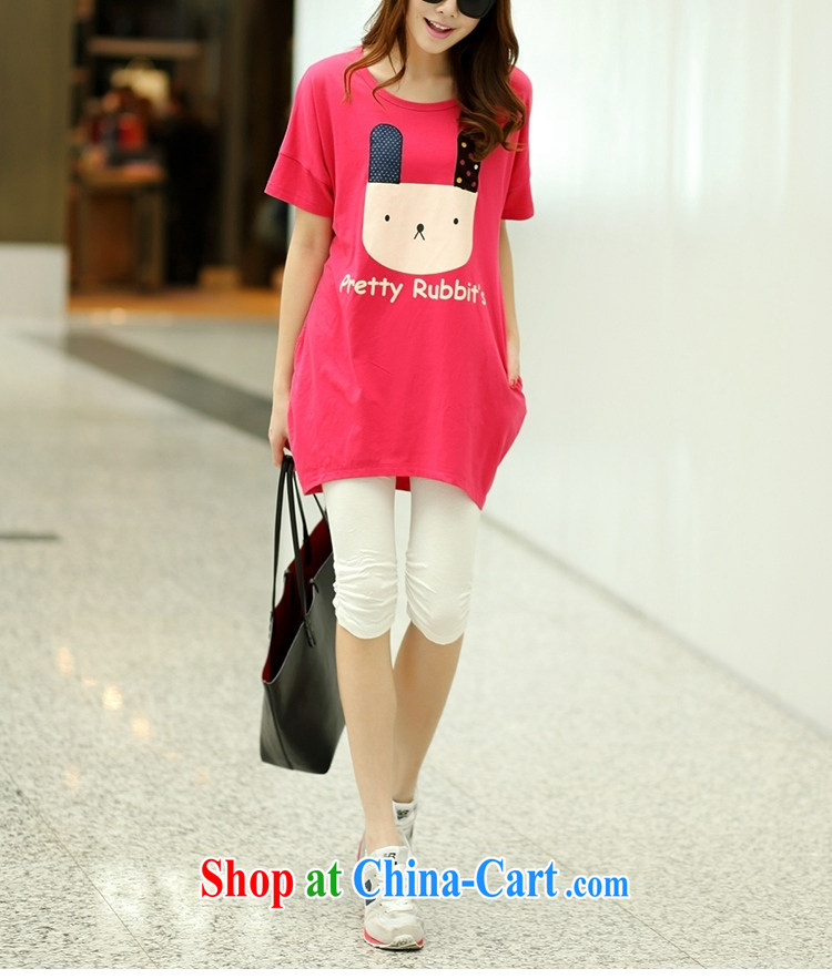 In short * 2015 girls summer new 930,726 put the rabbit, female fat sister thick MM female T shirt T-shirt rose red are code pictures, price, brand platters! Elections are good character, the national distribution, so why buy now enjoy more preferential! Health