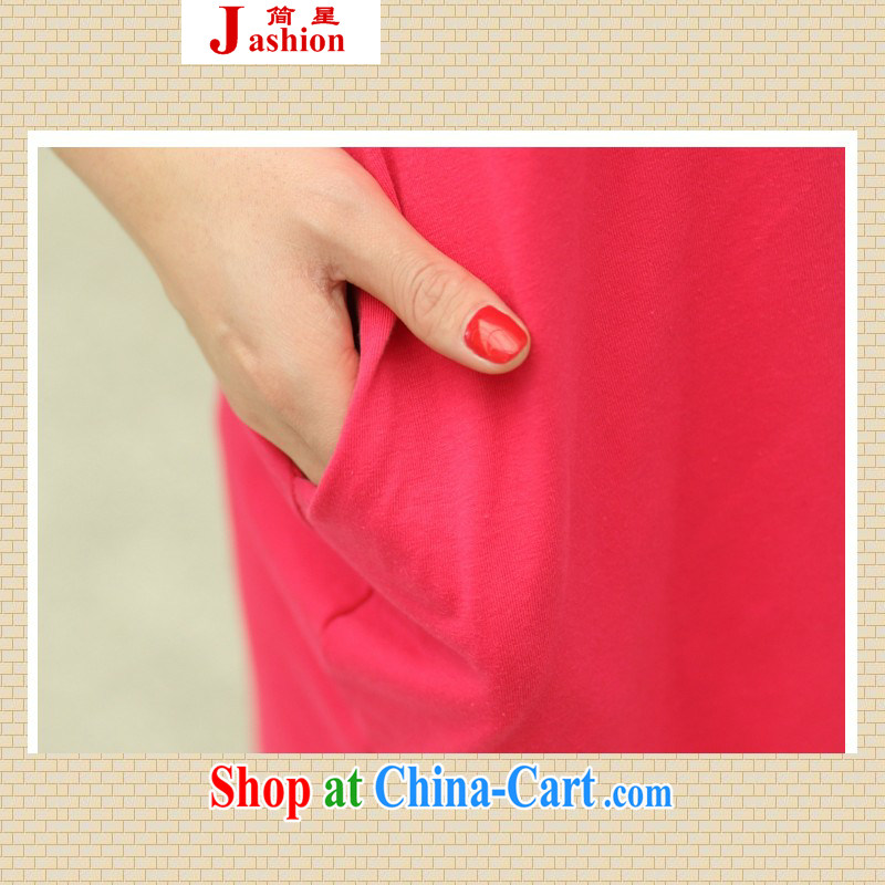 In short * 2015 girls summer new, 930,726 on the rabbit the Code women with thick sister thick MM female T-shirt T-shirt rose red, code, in short, that, on-line shopping