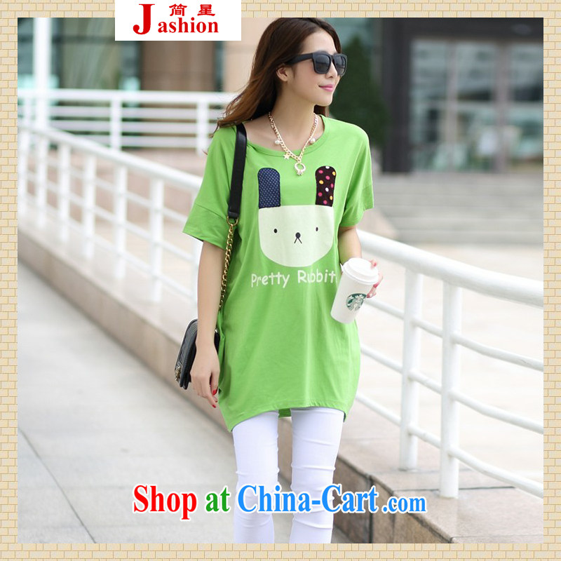 In short * 2015 girls summer new, 930,726 on the rabbit the Code women with thick sister thick MM female T-shirt T-shirt rose red, code, in short, that, on-line shopping
