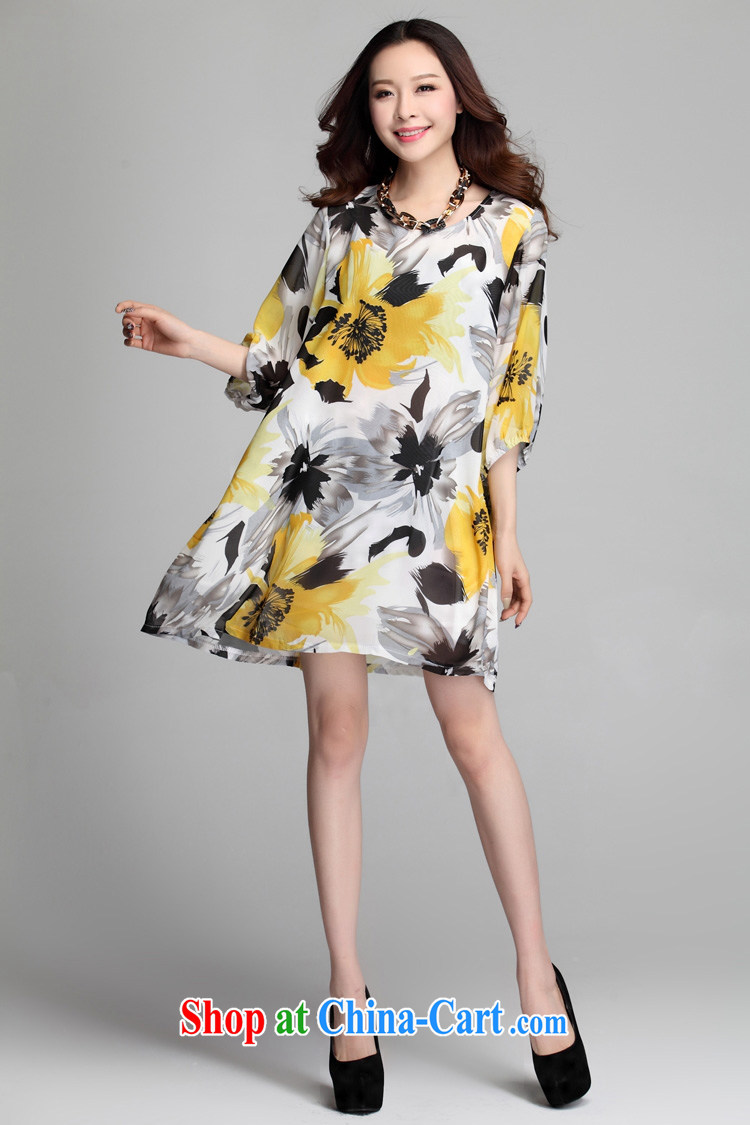 Yi Lin spring 2015 new, 5 cuff bubble sleeve loose the code dress dresses Big flowers stamp skirt Y 7510 #red XXXL pictures, price, brand platters! Elections are good character, the national distribution, so why buy now enjoy more preferential! Health