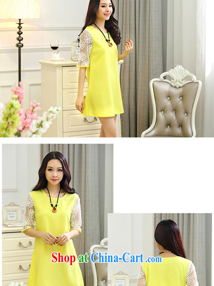 Mr Miller Martha 2015 summer Korean video thin stitching, cuff lace cuff dress code the female yellow XXXXL pictures, price, brand platters! Elections are good character, the national distribution, so why buy now enjoy more preferential! Health