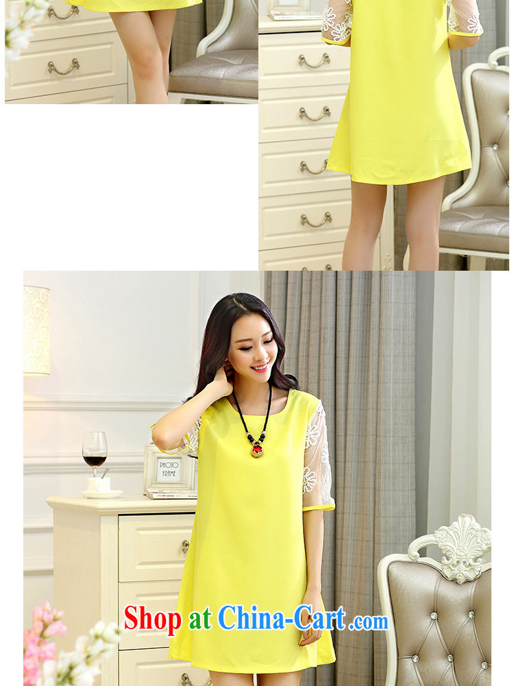 Mr Miller Martha 2015 summer Korean video thin stitching, cuff lace cuff dress code the female yellow XXXXL pictures, price, brand platters! Elections are good character, the national distribution, so why buy now enjoy more preferential! Health