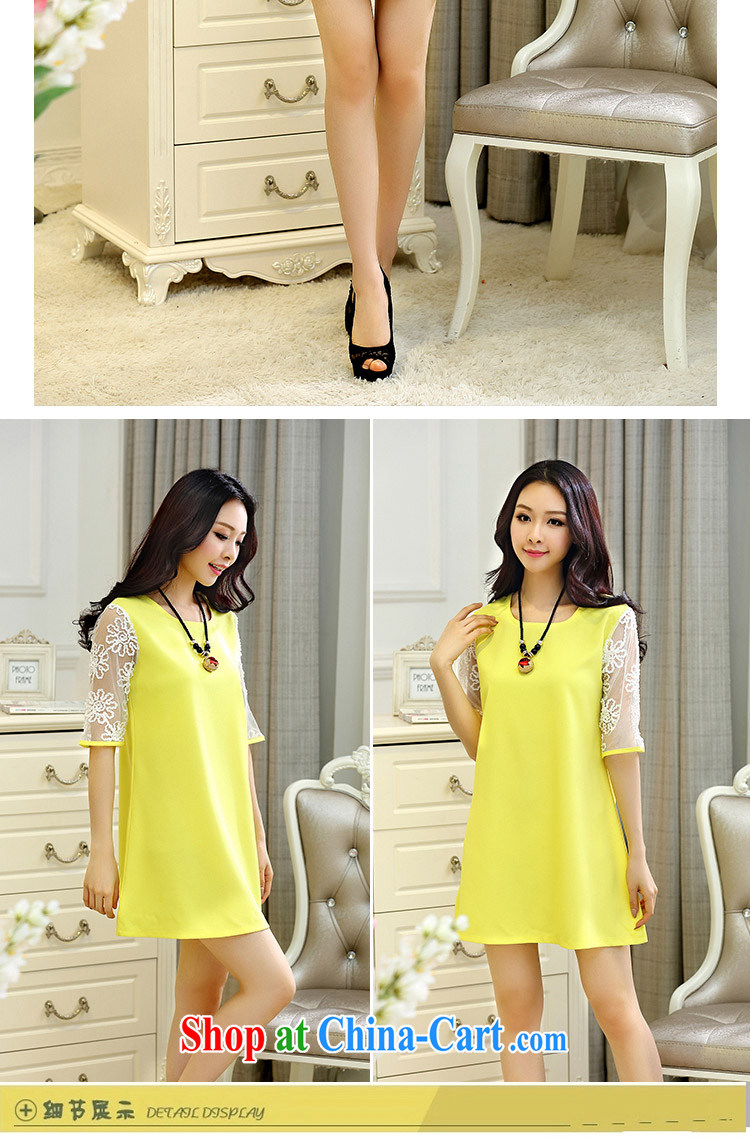 Mr Miller Martha 2015 summer Korean video thin stitching, cuff lace cuff dress code the female yellow XXXXL pictures, price, brand platters! Elections are good character, the national distribution, so why buy now enjoy more preferential! Health