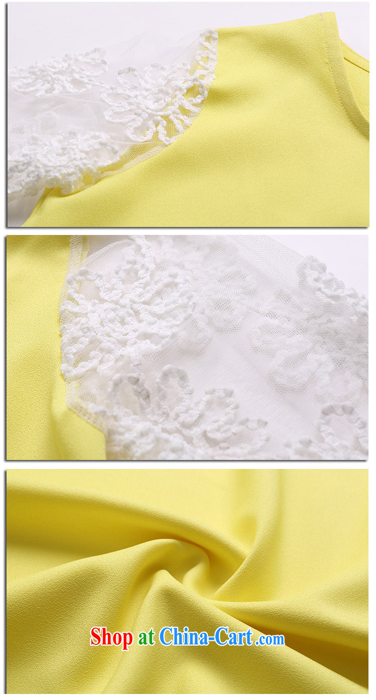 Mr Miller Martha 2015 summer Korean video thin stitching, cuff lace cuff dress code the female yellow XXXXL pictures, price, brand platters! Elections are good character, the national distribution, so why buy now enjoy more preferential! Health