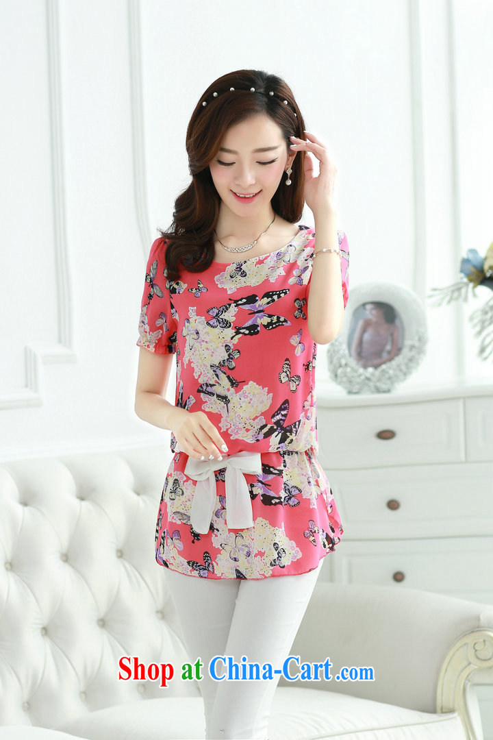 Chu Chu according to law 2015 summer edition won the code retro elegant ladies short-sleeve, long pieces, flowers, snow woven shirts women 7067 pink XXXL pictures, price, brand platters! Elections are good character, the national distribution, so why buy now enjoy more preferential! Health