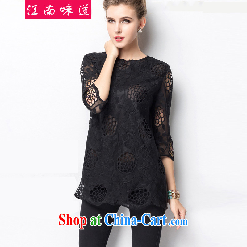 taste in Gangnam-gu 015 new Europe and the Code on the MM is indeed greater King, snow-woven lace graphics thin, 7 cuff dress black 4 XL recommendations 160 - 180 in Gangnam, taste, and shopping on the Internet