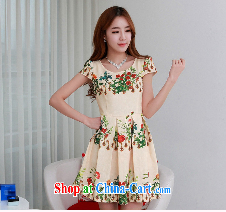 Optimize m Beauty Package Mail Delivery Korean streaks, key stamp bubble short-sleeve round-collar workers field hem dresses apricot 4 XL pictures, price, brand platters! Elections are good character, the national distribution, so why buy now enjoy more preferential! Health