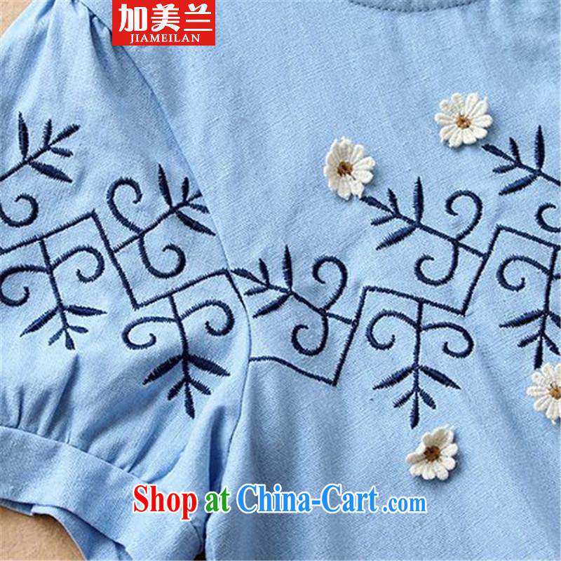The United States, 2015 short-sleeved cotton the new summer pregnant women dress relaxed pregnant women T-shirt summer blue XXL, the blue (JIAMEILAN), shopping on the Internet