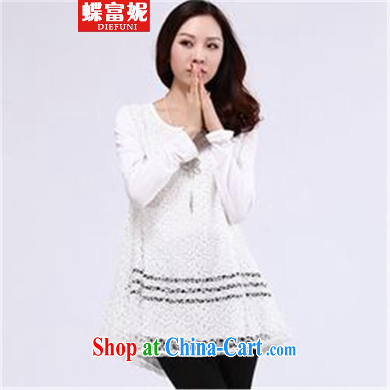 Butterfly rich Anne 2015 and indeed increase, female video thin winter clothes thick sister Korean solid shirt T large white code L, butterflies and Connie (DIEFUNI), online shopping