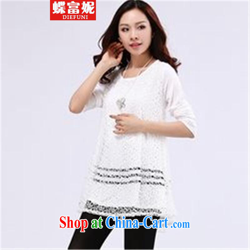 Butterfly rich Anne 2015 and indeed increase, female video thin winter clothes thick sister Korean solid shirt T large white code L, butterflies and Connie (DIEFUNI), online shopping