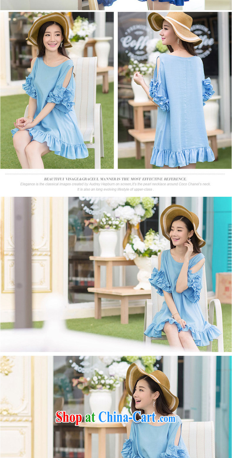 flower girl Isabelle 2015 new mm thick and fat XL loose video thin bare shoulders short-sleeved flouncing snow woven dresses female D 1621 water blue 4 XL pictures, price, brand platters! Elections are good character, the national distribution, so why buy now enjoy more preferential! Health