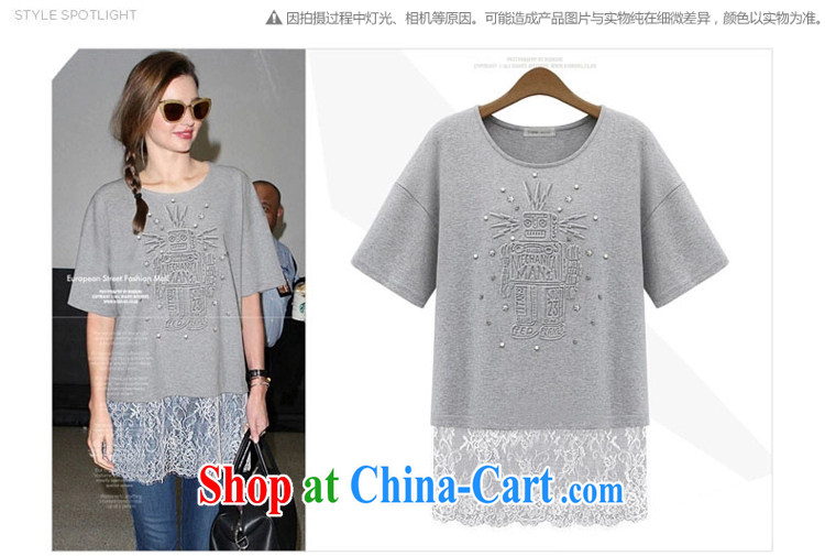 taste in Gangnam-gu 2015 Summer in Europe and indeed the greater King, ladies casual graphics thin, round-collar short-sleeve stitching lace Openwork hook flower T-shirt light gray 5 XL recommendations 180 - 210 pictures, price, brand platters! Elections are good character, the national distribution, so why buy now enjoy more preferential! Health