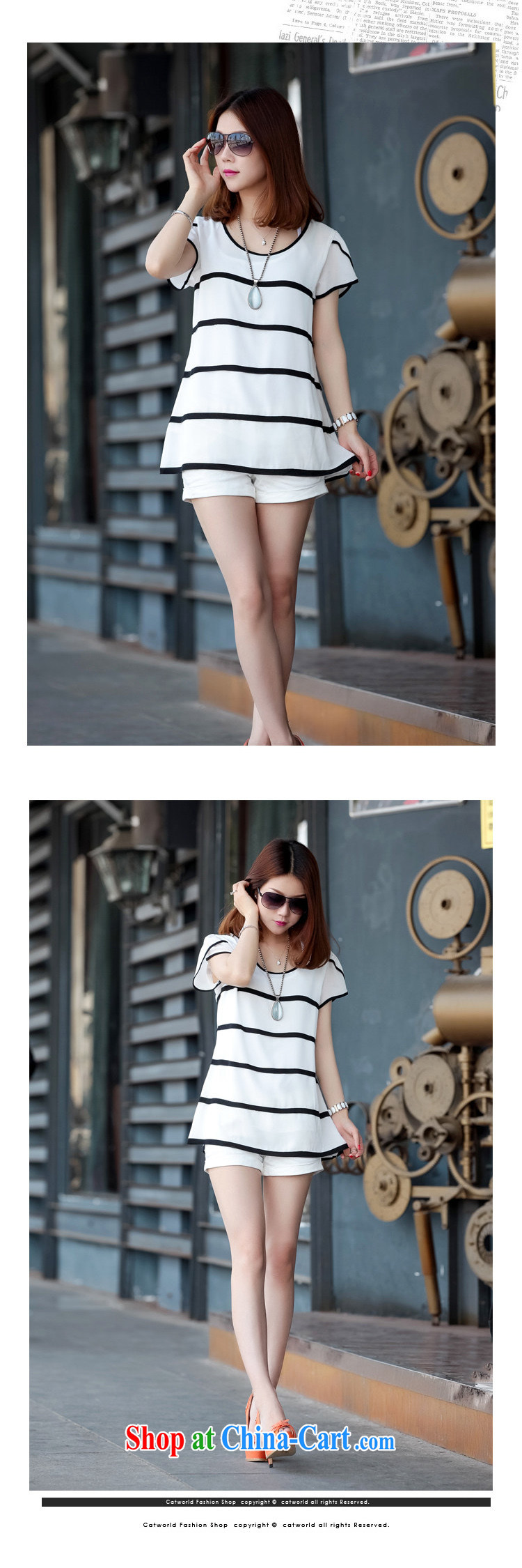 Yun, Sophie 2015 summer New Beauty video thin loose the fat XL T shirts, round neck black-and-white striped short-sleeved snow woven shirts female white XXXL pictures, price, brand platters! Elections are good character, the national distribution, so why buy now enjoy more preferential! Health