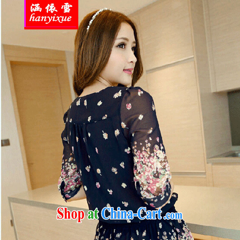 covered by snow in 2015 new summer Korean version the code thick MM 20 Jack snow woven beauty graphics thin dresses girls blue XXL 130 - 165 jack, covered in snow, shopping on the Internet