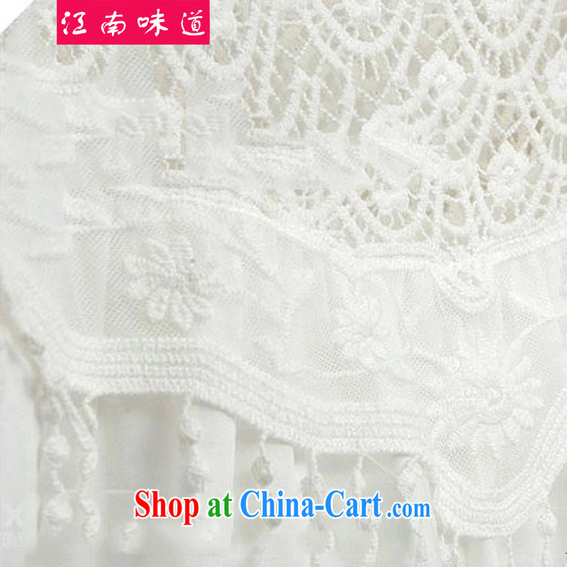 taste in Gangnam-gu 2015 summer new Europe MM on the fertilizer and King, female lace hook take loose bat T-shirt 556 white 4XL recommendations 160 - 180, Gangnam-gu, taste, and shopping on the Internet