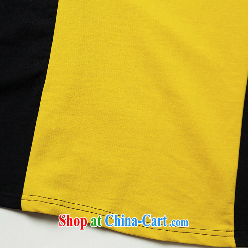 Van Gogh, The 2015 summer new products is the increase in long, short-sleeved shirt T stitching knocked color letter compassionate expertise, video thin blouses yellow 2XL 140 jack, Catherine Van Gogh, and, on-line shopping