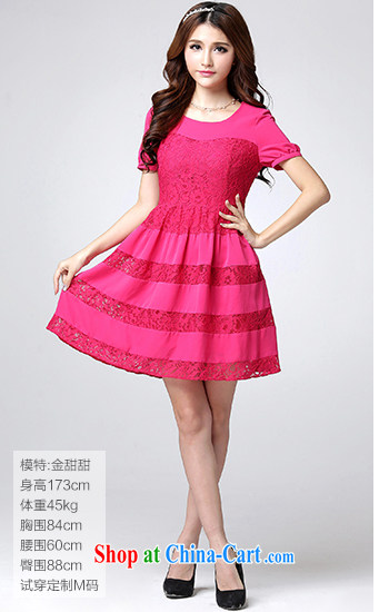 Cross-sectoral provision XL girls thick MM summer lace snow woven stitching skirts thick girls with graphics thin, round-neck collar solid color the code dress of 2656 red 3XL pictures, price, brand platters! Elections are good character, the national distribution, so why buy now enjoy more preferential! Health