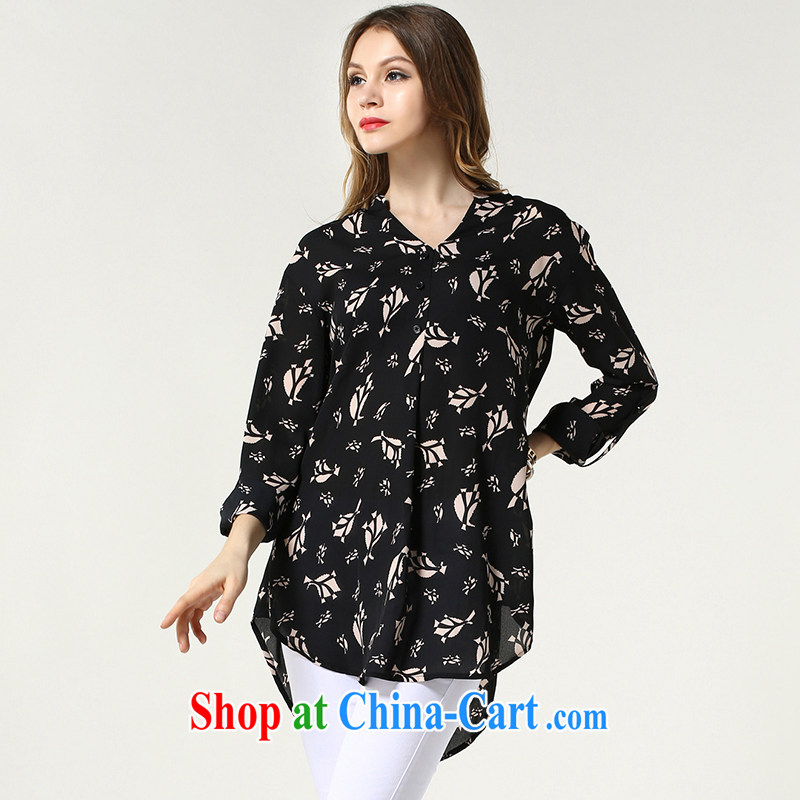 Connie's dream in Europe summer 2015 new, long shirt, girls and indeed increase, female 200 Jack stylish stamp on MM shirt women s 1513 black XXXXL, Connie dreams, online shopping